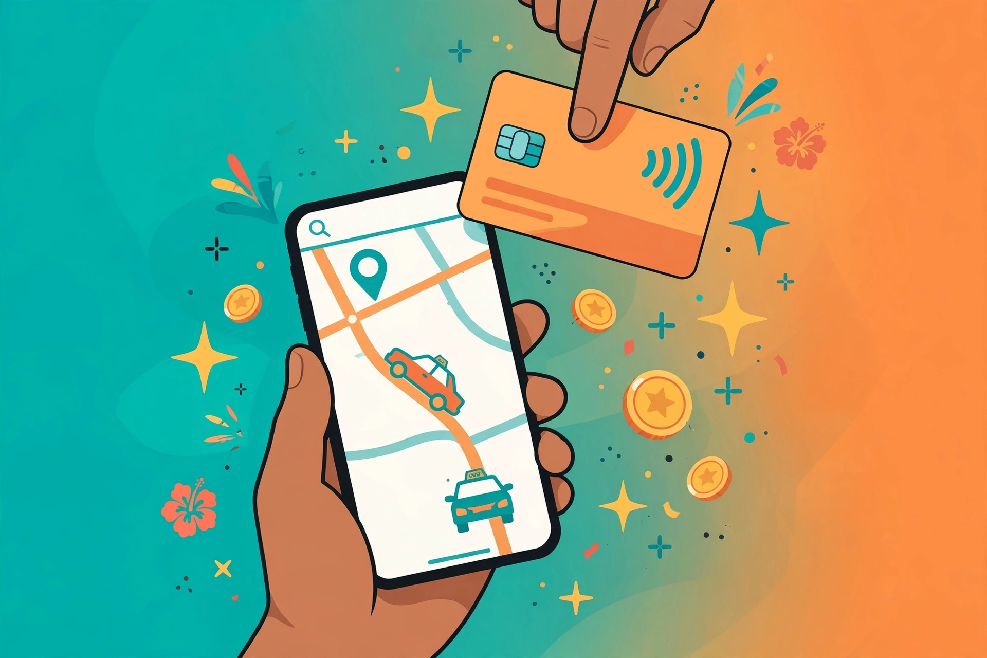 Pagar taxi con tarjetas guardadas