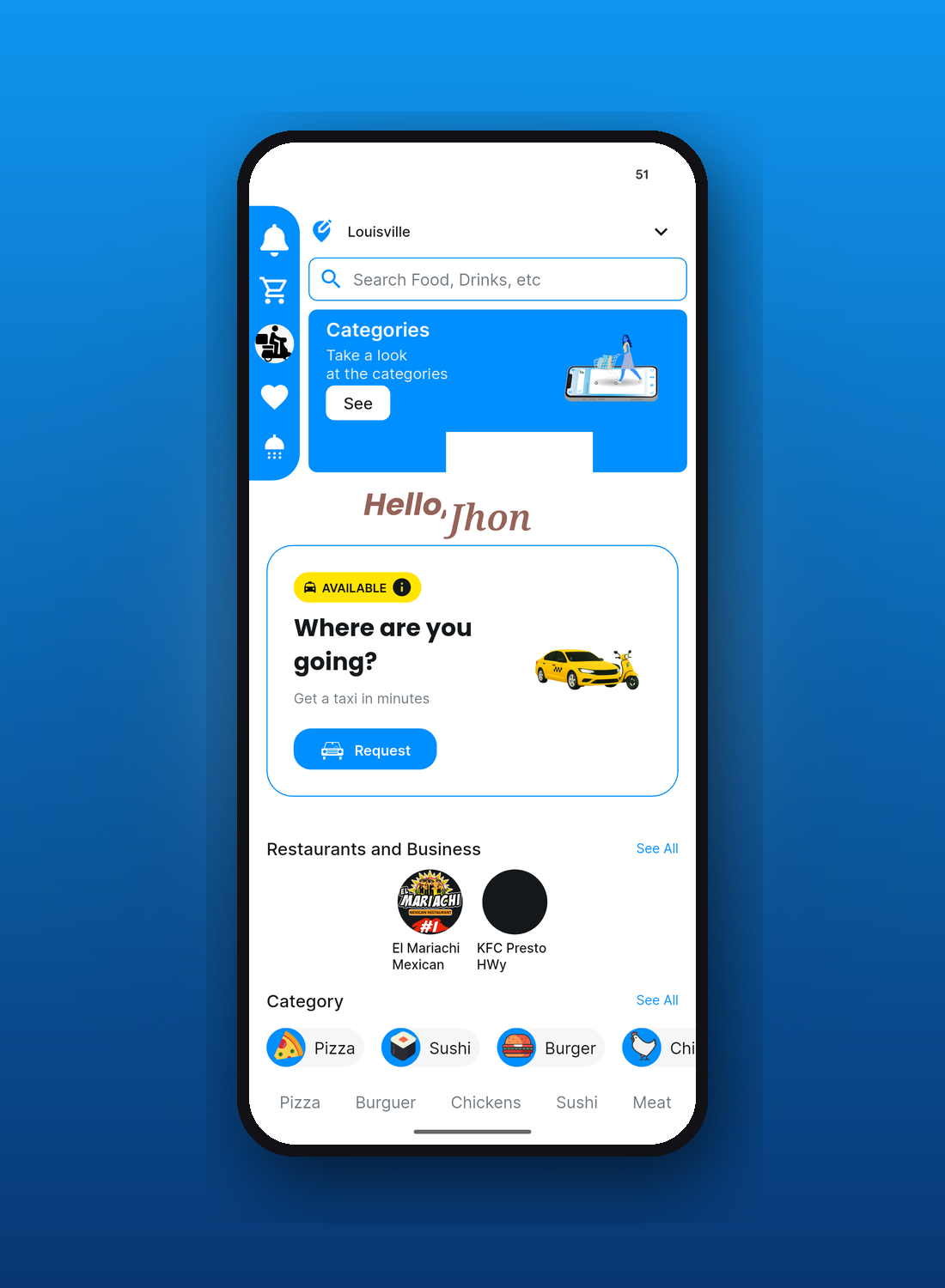 Franco Food app home