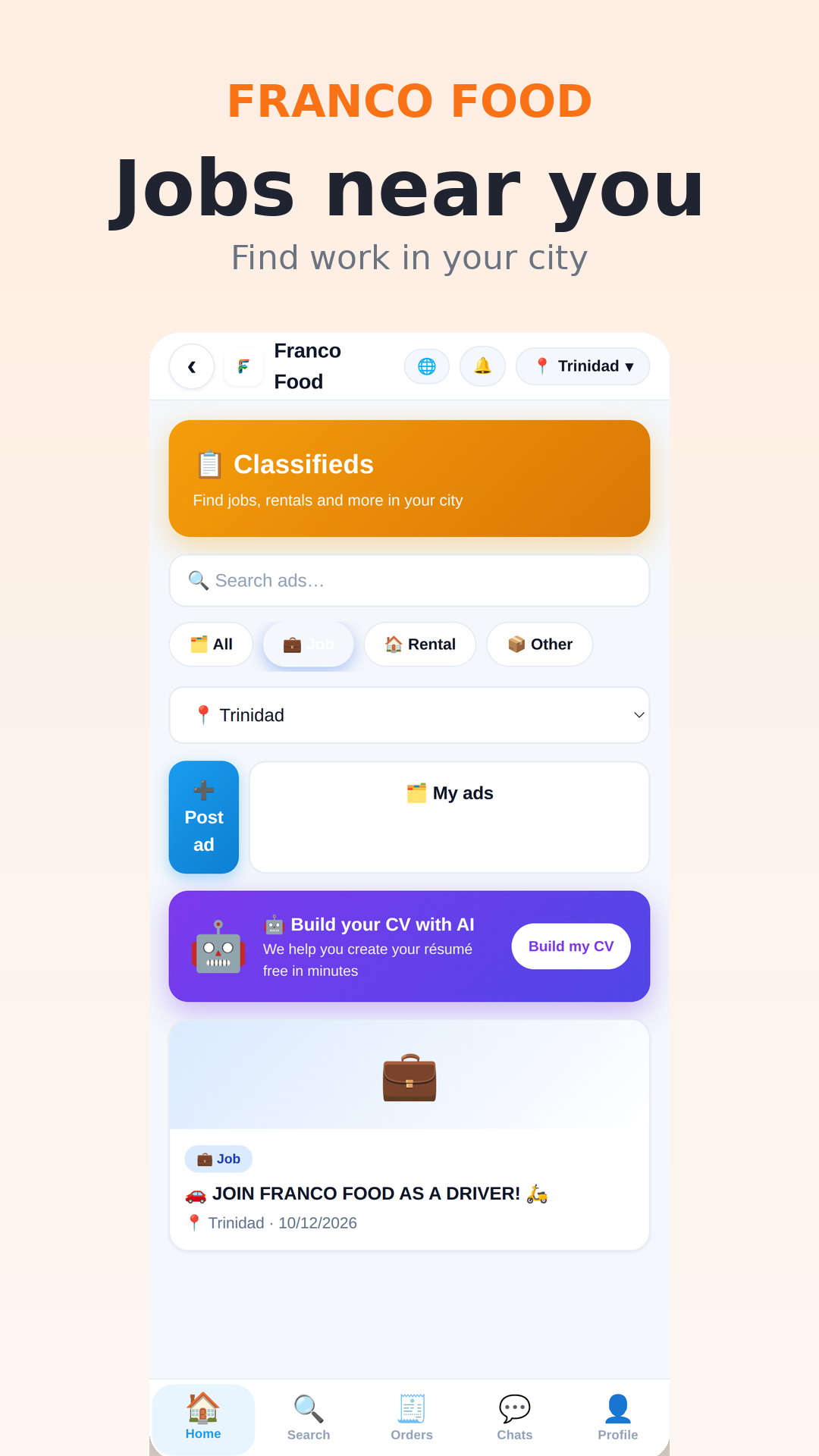 Find jobs and rentals near you — and build your CV with AI for free.